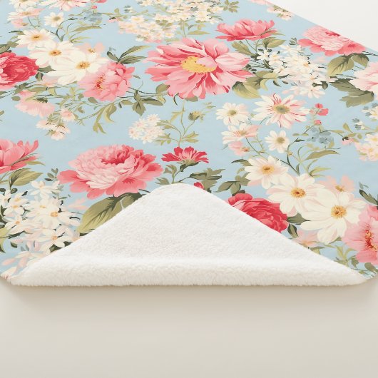 Engels platteland bloementuin sherpa deken (3/4)