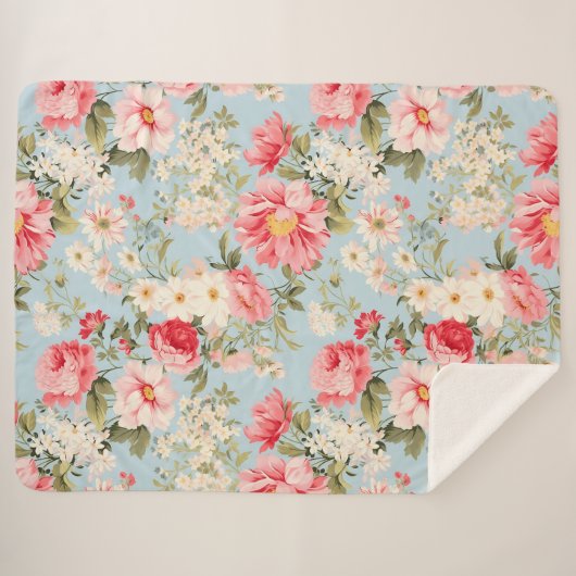 Engels platteland bloementuin sherpa deken (Voorkant (horizontaal))