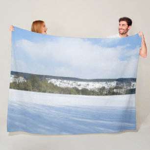 Engels platteland in de winter - Gepersonaliseerd Fleece Deken