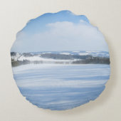 Engels platteland in de winter - Gepersonaliseerd Rond Kussen (Achterkant)