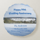 Engels platteland in de winter - Gepersonaliseerd Rond Kussen