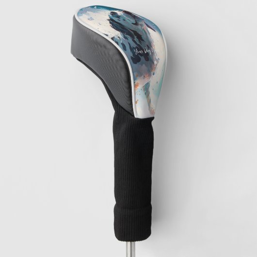 Engels Pointer hond zwemmen in water 003 Golfheadcover (Schuin)