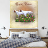 Engels Pointer Tapestry Poster Triptych AcrylP Canvas Afdruk (Insitu (Slaapkamer))