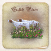 Engels Pointer Tapestry Poster Triptych AcrylP Kartonnen Onderzetters (Voorkant)