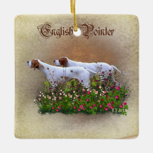 Engels Pointer Tapestry Poster Triptych AcrylP Keramisch Ornament (Voorkant)