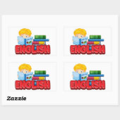 Engels Rechthoekige Sticker (Vel)