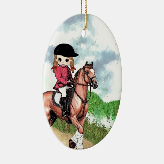 Engels rondzendmeisje keramisch ornament (Rechts)