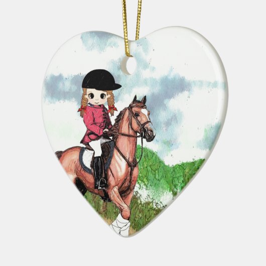 Engels rondzendmeisje keramisch ornament (Links)