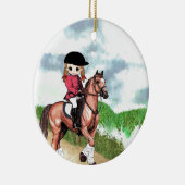 Engels rondzendmeisje keramisch ornament (Rechts)