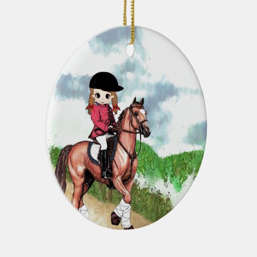 Engels rondzendmeisje keramisch ornament (Rechts)