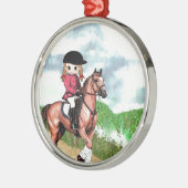 Engels rondzendmeisje metalen ornament (Links)