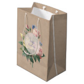 Engels Roos Butterfly Garden Wedding Medium Cadeauzakje (Achterkant Gekanteld)