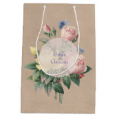 Engels Roos Butterfly Garden Wedding Medium Cadeauzakje (Achterkant)