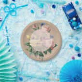 Engels Roos Butterfly Garden Wedding Papieren Bordje (Feest)