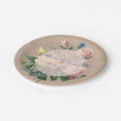 Engels Roos Butterfly Garden Wedding Papieren Bordje (Gekanteld)