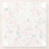  Engels Roos en Hydrangea Flowers Pattern Glazen Onderzetter (Achterkant)