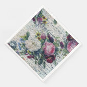 Engels Roos Florals Ephemeral Writers Decoupage Servet (Hoek)