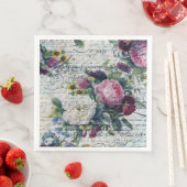 Engels Roos Florals Ephemeral Writers Decoupage Servet (Insitu)