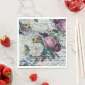 Engels Roos Florals Ephemeral Writers Decoupage Servet (Insitu)