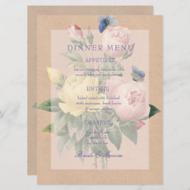 Engels Roos Garden Weddenschap Menu Kaart