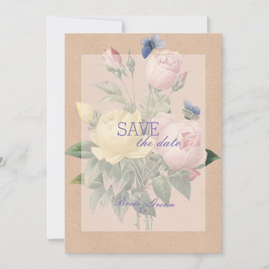 Engels Roos Garden Wedding SAVE the Date (Voorkant)