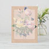 Engels Roos Garden Wedding SAVE the Date (Staand voorkant)