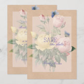 Engels Roos Garden Wedding SAVE the Date (Voorkant / Achterkant)