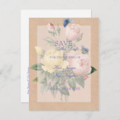 Engels Roos Garden Wedding SAVE the Date Aankondigingskaart (Voorkant / Achterkant)