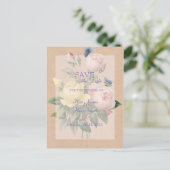 Engels Roos Garden Wedding SAVE the Date Aankondigingskaart (Staand voorkant)