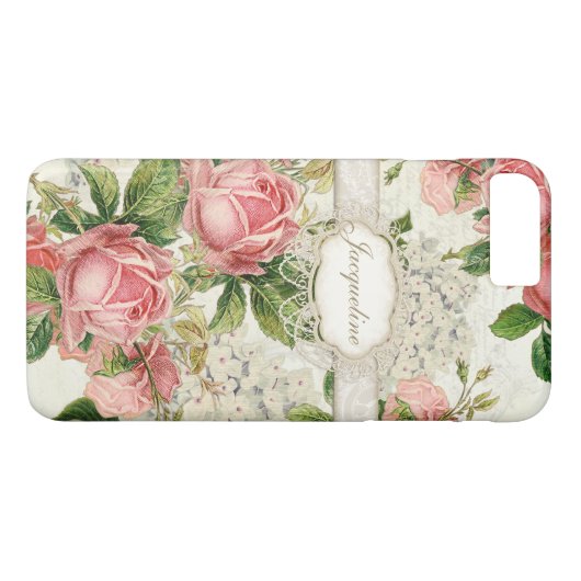  Engels Roos Lace in Hydrangea Floral Art Case-Mate iPhone Case (Achterkant (Horizontaal))