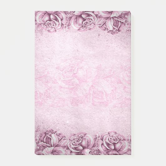  Engels Roos Lavender Violet Pink Floral Post-it® Notes (Voorkant)