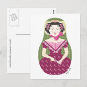 Engels Roos Matryoshka Briefkaart (Voorkant / Achterkant)