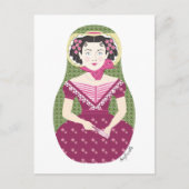 Engels Roos Matryoshka Briefkaart (Voorkant)