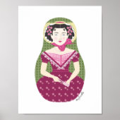 Engels Roos Matryoshka Poster (Voorkant)