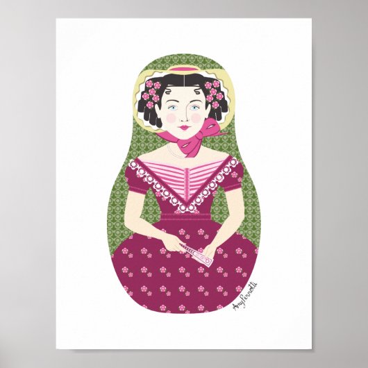 Engels Roos Matryoshka Poster (Voorkant)