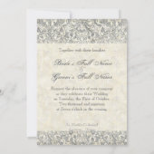 Engels Roos, Peach & Silver bruiloft uitnodiging (Achterkant)