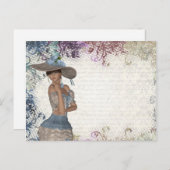 Engels roos Romantisch meisje Briefkaart (Voorkant / Achterkant)