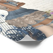 Engels roos Romantisch meisje Poster (Hoek)