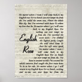 Engels Roos Song Lyric Script Print (Voorkant)