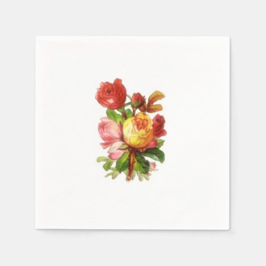 Engels Roos Tea Party Theme Paper Napkins Servet (Voorkant)