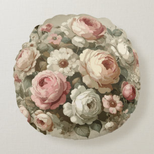  Engels Roos Tuin Cottagecore Decor Rond Kussen