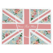 Engels Roos Union Jack Floral Pattern Large Cadeautasje (Achterkant)