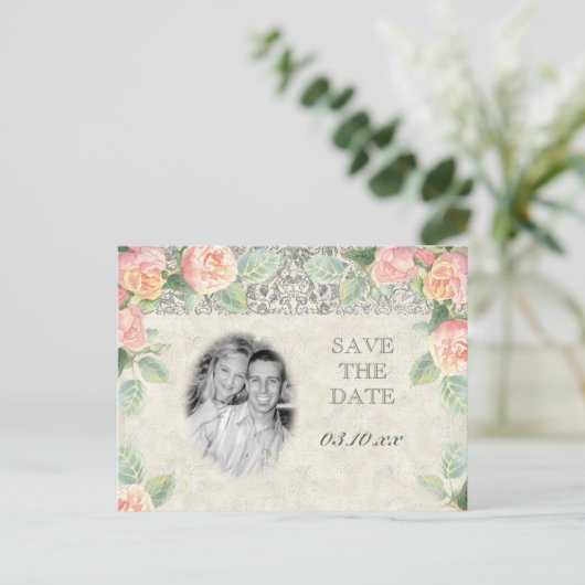 Engels Roos & Zilver sparen het Briefkaart van de  (Staand voorkant)