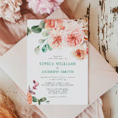 Engels Rose Bouquet bruiloft uitnodiging