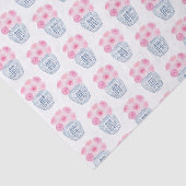 Engels Rozen Blauw & Wit Vaas Baby shower Tissuepapier (Detail)