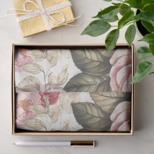 Engels Rozen Tea Party Bloemen Roze Vrijgezellenfe Tissuepapier (Geschenk)