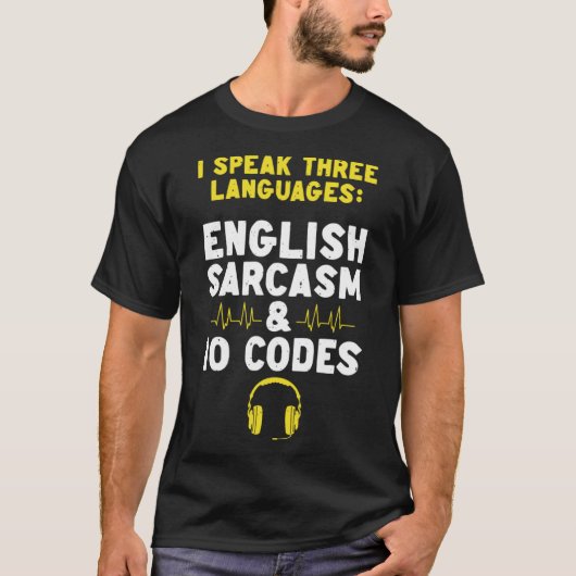 Engels Sarcasm 10 Codes Verzending Operator 911 DI T-shirt (Voorkant)