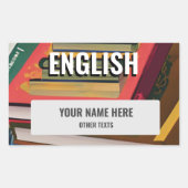 Engels School Onderwerp Sticker Label (Voorkant)