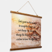 Engels Serenity Prayer met Kruis en Kroon Hangend Wandkleed (Gebogen)