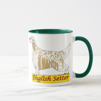 Engels Setter - blauw en oranje belton Mok
